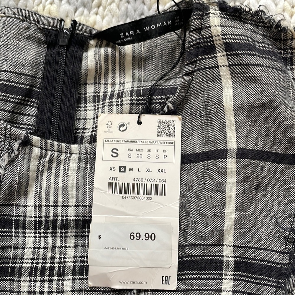 NWT ✨ Zara Plaid Fall Maxi Dress